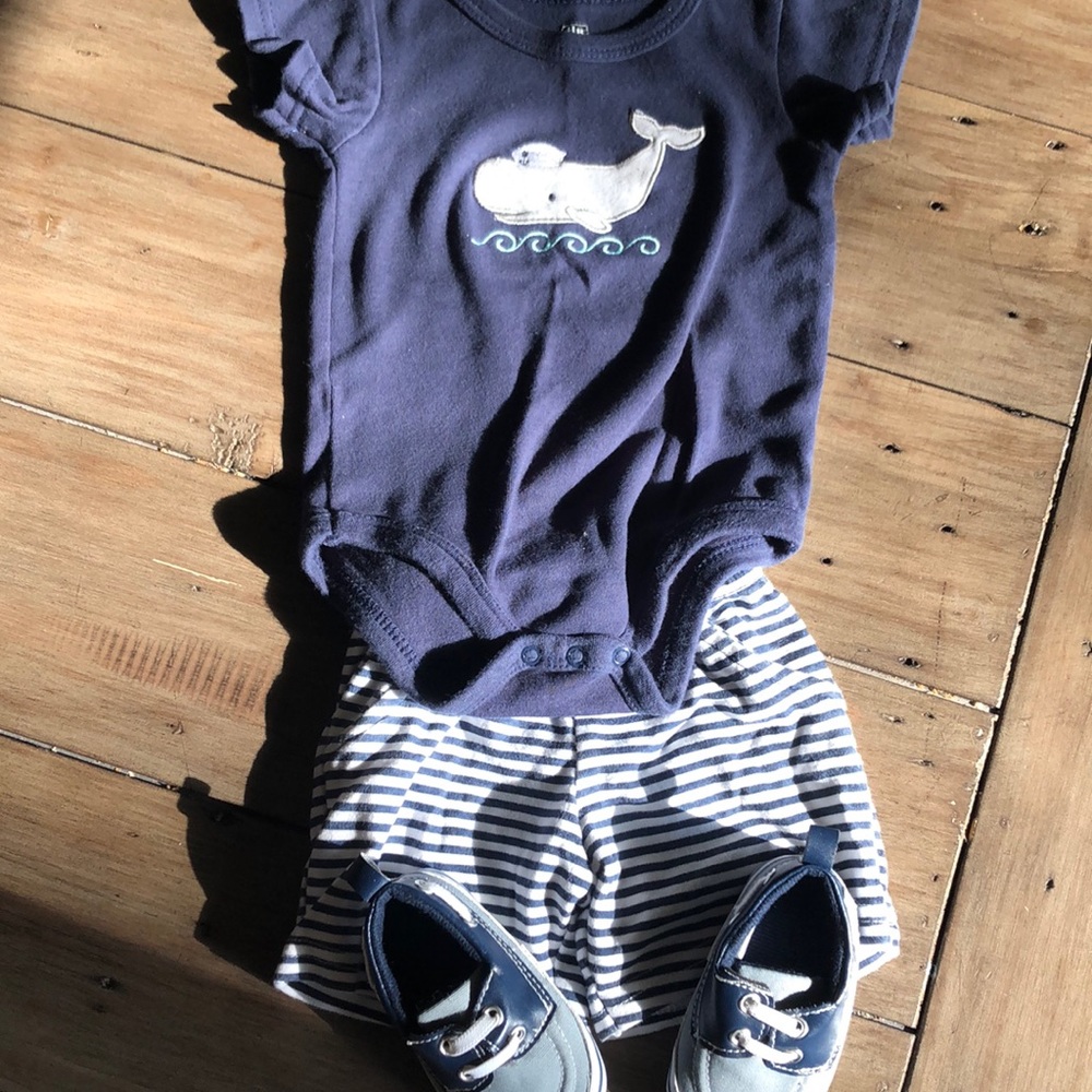 Whale nautical outfit with matching shoes